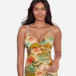 Ralph Lauren Tropical Yellow Bikini Tankini Swim Set